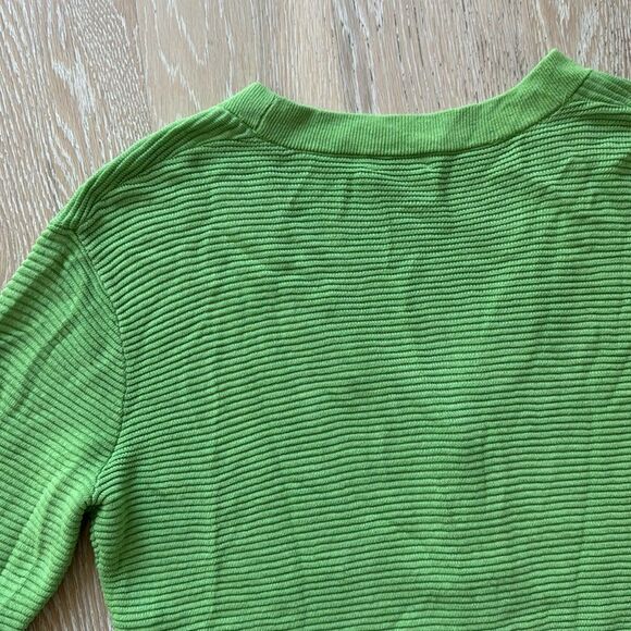 Wilfred Aritzia Light Cropped Linen-Blend Cardigan Green SzS - Picture 6 of 11
